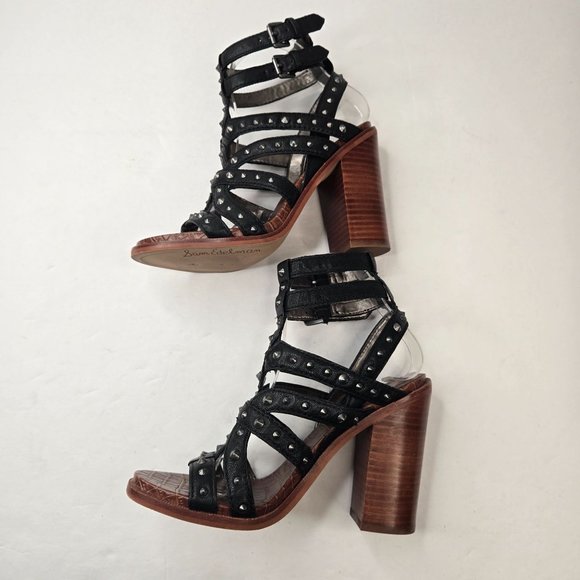 Sam Edelman Spike Studded Gladiator Sandals Sz 7.5 Edgy Bohemian Strappy Heels - Picture 7 of 10